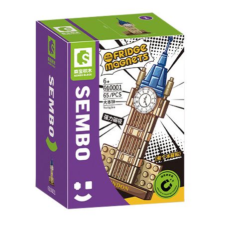SEMBO 610001 non  ĐỒNG HỒ LỚN bộ đồ chơi xếp lắp ráp ghép mô hình Fridge Refrigerator Magnets FRIDGE MAGNETS Nam Châm Dính Tủ Lạnh 65 khối
