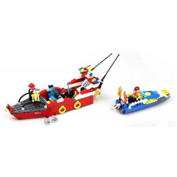 GUDI 9213 non  XUỒNG CỨU HỎA CHỮA CHÁY CANO bộ đồ chơi xếp lắp ráp ghép mô hình City FIREMAN THE WATER SPRAY BOAT Thành Phố 315 khối