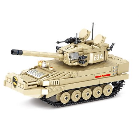 Kazi KY84103 84103 non  XE TĂNG LỘI NƯỚC 63A bộ đồ chơi xếp lắp ráp ghép mô hình Military Power Sức Mạnh Quân Sự 521 khối