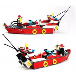 GUDI 9213 non  XUỒNG CỨU HỎA CHỮA CHÁY CANO bộ đồ chơi xếp lắp ráp ghép mô hình City FIREMAN THE WATER SPRAY BOAT Thành Phố 315 khối