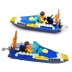 GUDI 9213 non  XUỒNG CỨU HỎA CHỮA CHÁY CANO bộ đồ chơi xếp lắp ráp ghép mô hình City FIREMAN THE WATER SPRAY BOAT Thành Phố 315 khối