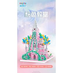 MOYU BLOCK MY92025 92025 non  NHÀ THỜ THÁNH TÂM CHÚA GIÊSU HỒ CHÍ MINH VIỆT NAM bộ đồ chơi xếp lắp ráp ghép mô hình Buildings HO CHI MINH PINK CHURCH 6818 khối