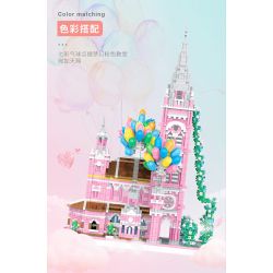 MOYU BLOCK MY92025 92025 non  NHÀ THỜ THÁNH TÂM CHÚA GIÊSU HỒ CHÍ MINH VIỆT NAM bộ đồ chơi xếp lắp ráp ghép mô hình Buildings HO CHI MINH PINK CHURCH 6818 khối