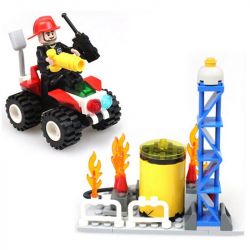 GUDI 9214 non  TRỰC THĂNG CỨU HỎA GIẾNG DẦU bộ đồ chơi xếp lắp ráp ghép mô hình City FIREMAN FIRE HEAVY HELICOPTOR Thành Phố 374 khối