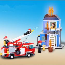 GUDI 9215 Xếp hình kiểu  CITY Fire Emergency Xe Thang Cứu Hỏa Chữa Cháy Nhà 431 khối