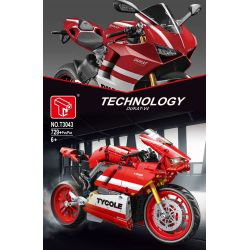 TA GAOLE T3043 3043 non  XE MÁY DUCATI bộ đồ chơi xếp lắp ráp ghép mô hình Creator DUKAT-V4 Sáng Tạo 729 khối
