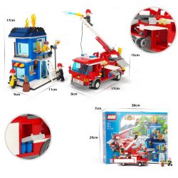 GUDI 9215 Xếp hình kiểu  CITY Fire Emergency Xe Thang Cứu Hỏa Chữa Cháy Nhà 431 khối