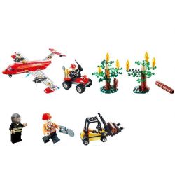 GUDI 9216 Xếp hình kiểu  CITY Fire Plane Máy Bay Cứu Hỏa Chữa Cháy Rừng 522 khối