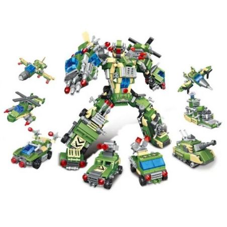 MINGDI 9017 non  THỢ MÁY QUÂN SỰ bộ đồ chơi xếp lắp ráp ghép mô hình Creator MILITARY MECHA Sáng Tạo 648 khối