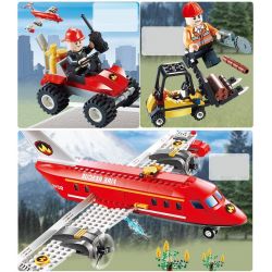 GUDI 9216 Xếp hình kiểu  CITY Fire Plane Máy Bay Cứu Hỏa Chữa Cháy Rừng 522 khối