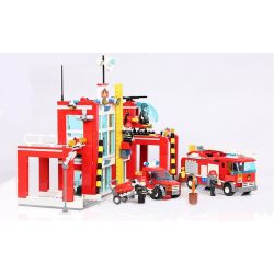 GUDI 9217 non  ĐỘI CỨU HỎA SỞ bộ đồ chơi xếp lắp ráp ghép mô hình City FIREMAN FIRE ADMINISTRARION Thành Phố 874 khối