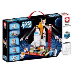 LEYI 88028 non  BÃI PHÓNG TÀU VŨ TRỤ bộ đồ chơi xếp lắp ráp ghép mô hình Space Thám Hiểm Không Gian 436 khối