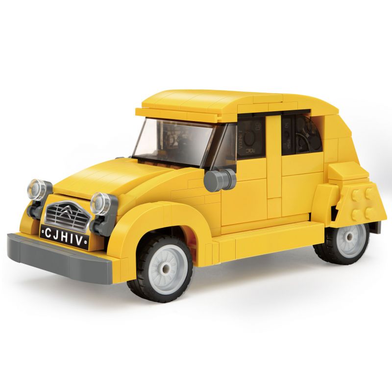 DOUBLEE CADA C55021 55021 non  CITROEN RETRO XE 1:24 tỷ lệ 1:24 bộ đồ chơi xếp lắp ráp ghép mô hình Racers CITROEN 2CV Đua Tốc Độ 298 khối