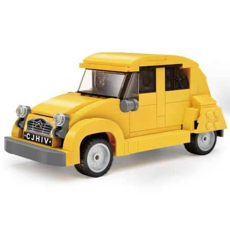 DOUBLEE CADA C55021 55021 non  CITROEN RETRO XE 1:24 tỷ lệ 1:24 bộ đồ chơi xếp lắp ráp ghép mô hình Racers CITROEN 2CV Đua Tốc Độ 298 khối