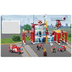 GUDI 9217 non  ĐỘI CỨU HỎA SỞ bộ đồ chơi xếp lắp ráp ghép mô hình City FIREMAN FIRE ADMINISTRARION Thành Phố 874 khối