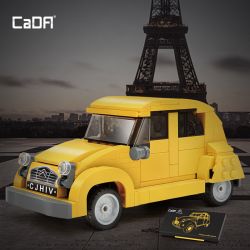 DOUBLEE CADA C55021 55021 non  CITROEN RETRO XE 1:24 tỷ lệ 1:24 bộ đồ chơi xếp lắp ráp ghép mô hình Racers CITROEN 2CV Đua Tốc Độ 298 khối
