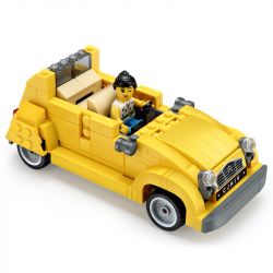 DOUBLEE CADA C55021 55021 non  CITROEN RETRO XE 1:24 tỷ lệ 1:24 bộ đồ chơi xếp lắp ráp ghép mô hình Racers CITROEN 2CV Đua Tốc Độ 298 khối