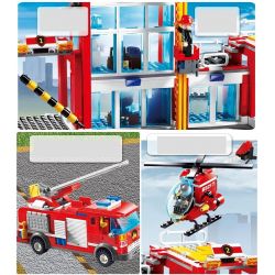 GUDI 9217 non  ĐỘI CỨU HỎA SỞ bộ đồ chơi xếp lắp ráp ghép mô hình City FIREMAN FIRE ADMINISTRARION Thành Phố 874 khối