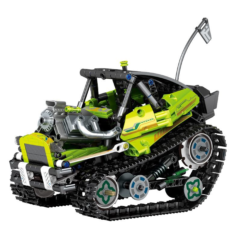 SEMBO 701961 non  XE ĐÓNG THẾ BIẾN HÌNH GREEN WIND FOUR bộ đồ chơi xếp lắp ráp ghép mô hình VARIETY.X 544 khối