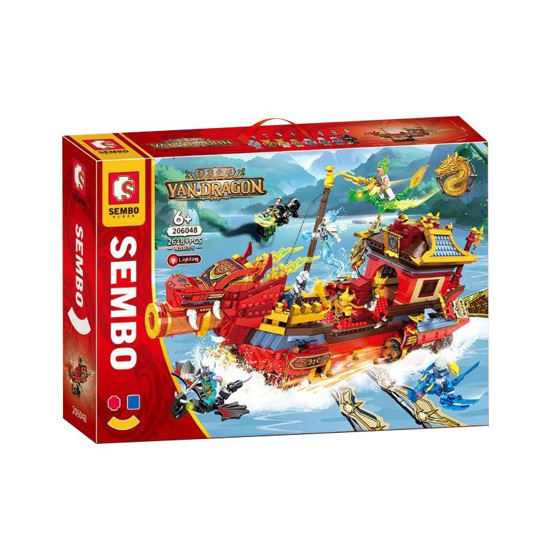 SEMBO 206048 non  VITO RỒNG bộ đồ chơi xếp lắp ráp ghép mô hình YAN DRAGON 2618 khối