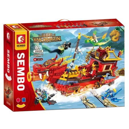 SEMBO 206048 non  VITO RỒNG bộ đồ chơi xếp lắp ráp ghép mô hình YAN DRAGON 2618 khối
