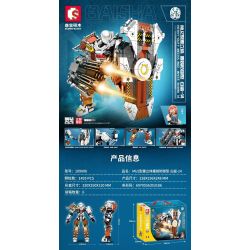 SEMBO 109008 non  THIẾT BỊ PHÒNG THỦ HẠNG NẶNG BA CHIỀU MU2 WHITE SHARK-14 bộ đồ chơi xếp lắp ráp ghép mô hình Computer Games INCARNATION HEAVY-DUTY MECHA MUZ WHITE SHARK 14 Trò Chơi 1495 khối