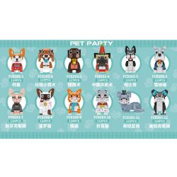 FORANGE FC8283 8283 non  BỮA TIỆC THÚ CƯNG DỄ THƯƠNG 12 LOẠI CORGIS BEAGLES DACHSHUND SHAR-PEIS TRUNG QUỐC HUSKIES SCHNAUZERS MÈO SPHYNX XIÊM CAM TAI GẤP XANH NGẮN MƯỚP MỸ bộ đồ chơi xếp lắp ráp ghép mô hình Creator PET PARTY Sáng Tạo 1527 khối