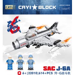 CAYI 22010 non  MÁY BAY CHIẾN ĐẤU J-6 bộ đồ chơi xếp lắp ráp ghép mô hình Military Army SAC J-6A Quân Sự Bộ Đội 614 khối