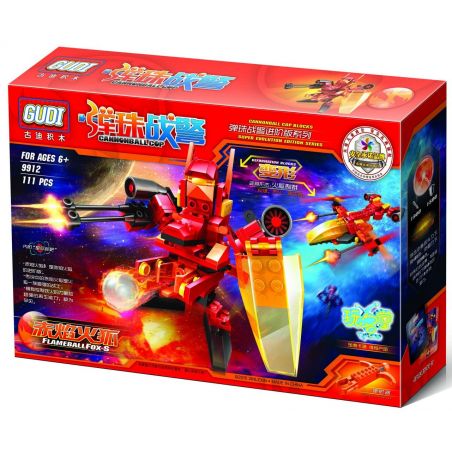 GUDI 9912 non  PINBALL MEN CÁO LỬA ĐỎ S bộ đồ chơi xếp lắp ráp ghép mô hình Transformers Robot Đại Chiến Người Máy Biến Hình 111 khối