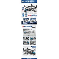 CAYI 22007 non  MÁY BAY VẬN TẢI C-119 bộ đồ chơi xếp lắp ráp ghép mô hình Military Army C-119 CONVETOR Quân Sự Bộ Đội 394 khối