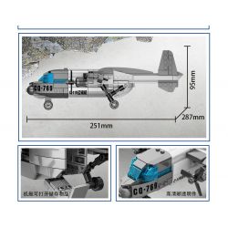 CAYI 22007 non  MÁY BAY VẬN TẢI C-119 bộ đồ chơi xếp lắp ráp ghép mô hình Military Army C-119 CONVETOR Quân Sự Bộ Đội 394 khối