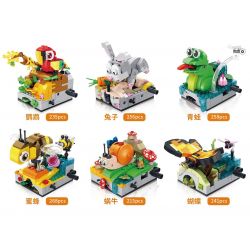 FORANGE FC8601 8601 non  6 KHUÔN MẶT DỄ THƯƠNG VẸT THỎ ẾCH ONG ỐC SÊN BƯỚM bộ đồ chơi xếp lắp ráp ghép mô hình Creator Sáng Tạo 1473 khối