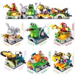 FORANGE FC8601 8601 non  6 KHUÔN MẶT DỄ THƯƠNG VẸT THỎ ẾCH ONG ỐC SÊN BƯỚM bộ đồ chơi xếp lắp ráp ghép mô hình Creator Sáng Tạo 1473 khối