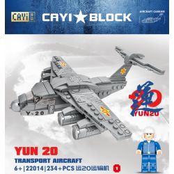 CAYI 22014 non  MÁY BAY VẬN TẢI YUN 20 bộ đồ chơi xếp lắp ráp ghép mô hình Military Army YUN 20 TRANSPORT AIRCRAFT Quân Sự Bộ Đội 234 khối