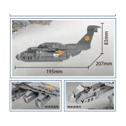 CAYI 22014 non  MÁY BAY VẬN TẢI YUN 20 bộ đồ chơi xếp lắp ráp ghép mô hình Military Army YUN 20 TRANSPORT AIRCRAFT Quân Sự Bộ Đội 234 khối