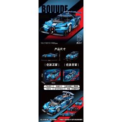 K BOX 10213 non  XE Ý TƯỞNG BUGATTI VISION GRAN TURISMO 1:14 tỷ lệ 1:14 bộ đồ chơi xếp lắp ráp ghép mô hình 1480 khối