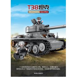 Kazi KY82051 82051 non  XE TĂNG T38 bộ đồ chơi xếp lắp ráp ghép mô hình Military Army Quân Sự Bộ Đội 511 khối