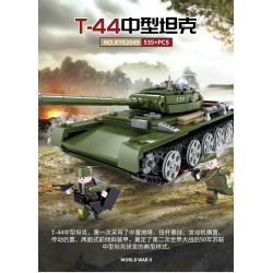 Kazi KY82049 82049 non  XE TĂNG HẠNG TRUNG T-44 bộ đồ chơi xếp lắp ráp ghép mô hình Military Army Quân Sự Bộ Đội 535 khối