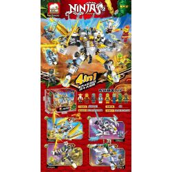 ELEPHANT JX80083 80083 non  4 KẾT HỢP CHIẾN ĐẤU VỚI NHỮNG CẢNH LỚN bộ đồ chơi xếp lắp ráp ghép mô hình The  Ninjago Movie NINJA LEGACY Ninja Lốc Xoáy 848 khối