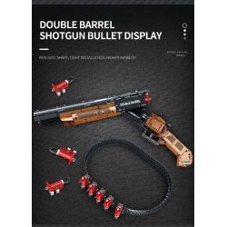 REOBRIX 77028 non  SÚNG NGẮN HAI NÒNG bộ đồ chơi xếp lắp ráp ghép mô hình Gun DOUBLE-BARRELED SHOTGUN 1006 khối