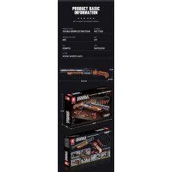 REOBRIX 77028 non  SÚNG NGẮN HAI NÒNG bộ đồ chơi xếp lắp ráp ghép mô hình Gun DOUBLE-BARRELED SHOTGUN 1006 khối