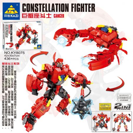 Kazi KY8075 8075 non  CHIẾN BINH UNG THƯ bộ đồ chơi xếp lắp ráp ghép mô hình Transformers CONSTELLATION FIGHTER CANCER Robot Đại Chiến Người Máy Biến Hình 436 khối