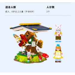 SEMBO 506171 non  ALICE KHÔNG TRỌNG LƯỢNG IN WONDERLAND bộ đồ chơi xếp lắp ráp ghép mô hình Disney Princess FAIRY TALE BOOK ALICE WONDERLAND Công Chúa 635 khối