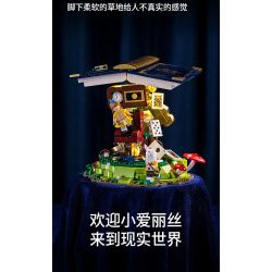 SEMBO 506171 non  ALICE KHÔNG TRỌNG LƯỢNG IN WONDERLAND bộ đồ chơi xếp lắp ráp ghép mô hình Disney Princess FAIRY TALE BOOK ALICE WONDERLAND Công Chúa 635 khối