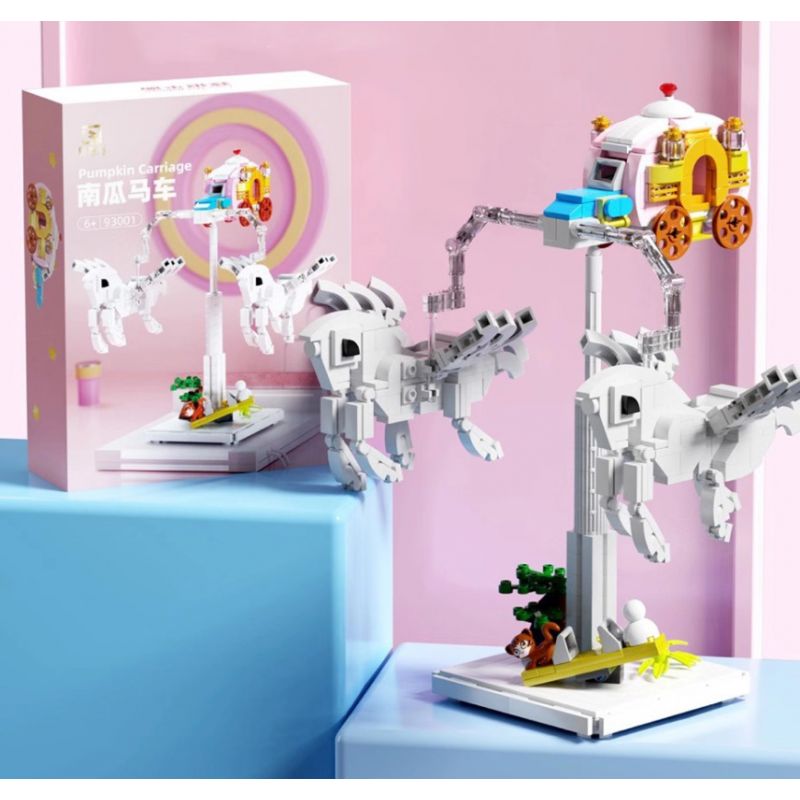 QIZHILE 93001 non  XE CÂN BẰNG BÍ NGÔ bộ đồ chơi xếp lắp ráp ghép mô hình PUMPKIN CARRIAGE