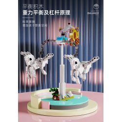 QIZHILE 93001 non  XE CÂN BẰNG BÍ NGÔ bộ đồ chơi xếp lắp ráp ghép mô hình PUMPKIN CARRIAGE