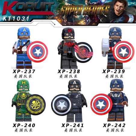 KORUIT KT1031 1031 XP non  ĐỘI TRƯỞNG MỸ bộ đồ chơi xếp lắp ráp ghép mô hình Collectable Minifigures Búp Bê Sưu Tầm