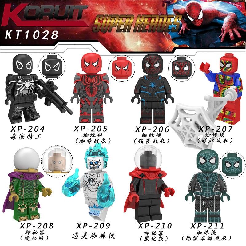KORUIT KT1028 1028 XP non  HÀNG TRĂM NGƯỜI 8 NHỆN bộ đồ chơi xếp lắp ráp ghép mô hình Super Heroes Siêu Nhân Anh Hùng
