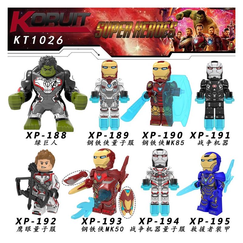 KORUIT KT1026 1026 XP non  HÀNG TRĂM NGƯỜI 8 LIÊN MINH AVENGERS bộ đồ chơi xếp lắp ráp ghép mô hình Super Heroes Siêu Nhân Anh Hùng