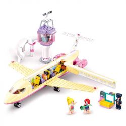 SLUBAN M38-B1166 B1166 1166 M38B1166 38-B1166 non  GIẤC MƠ HỒNG BẮT ĐẦU HÀNH TRÌNH KỲ NGHỈ TRÊN MÁY BAY bộ đồ chơi xếp lắp ráp ghép mô hình Girl HOLIDAY PLANE Con Gái 384 khối